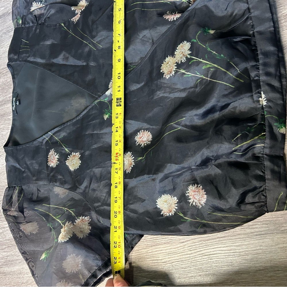 Madewell Black Floral Wrap Blouse - Picture 6 of 12